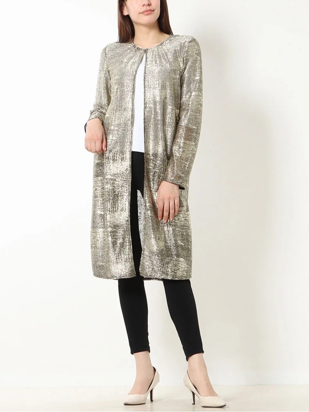 NWT- Anne Klein Metallic Knit Duster Cardigan